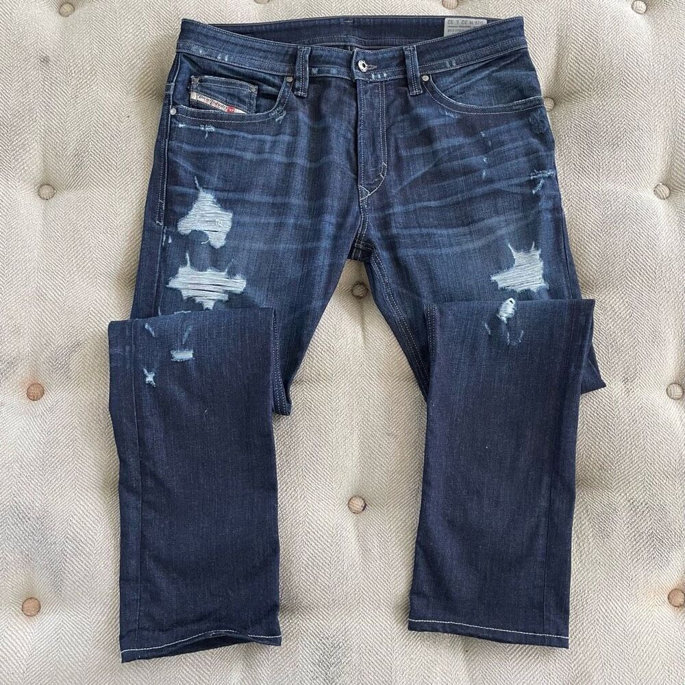 Diesel Thavar Ripped Wash U0821 Stretch Distressed Slim Skinny 32x32